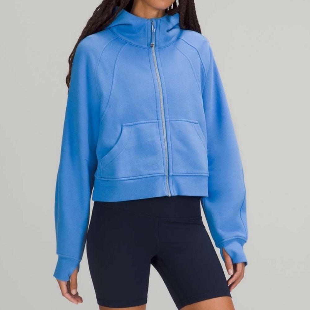 Lululemon blue Nile over sized scuba full zip hoodie size XS S